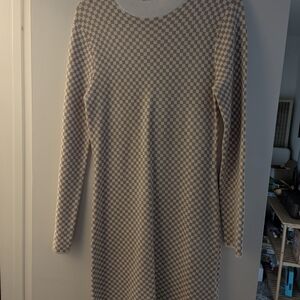 Abercrombie & Fitch Cream and Brown Checkered Dress